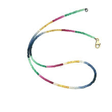 Natural Emerald Ruby Blue & Yellow Sapphire Multi Precious Necklace Jewelry