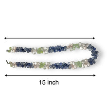 Natural Handmade Necklace Rose Quartz, Iolite, Apatite Gemstone Faceted Dew Drop Jewelry