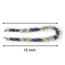 Natural Prehnite Iolite Rose Quartz Drop Briolette Gemstone Necklace Jewelry