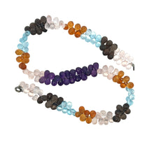 Natural Rose Quartz Smoky Quartz Swiss Blue Topaz Citrine Amethyst Gemstone Necklace