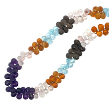 Natural Rose Quartz Smoky Quartz Swiss Blue Topaz Citrine Amethyst Gemstone Necklace