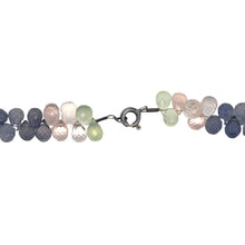 Natural Prehnite Iolite Rose Quartz Drop Briolette Gemstone Necklace Jewelry