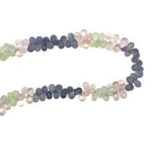 Natural Prehnite Iolite Rose Quartz Drop Briolette Gemstone Necklace Jewelry