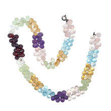 Natural Rose Quartz Sky Blue Topaz Citrine Prehnite Amethyst White Topaz Garnet Gemstone Necklace