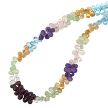 Natural Rose Quartz Sky Blue Topaz Citrine Prehnite Amethyst White Topaz Garnet Gemstone Necklace