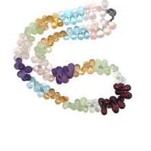 Natural Rose Quartz Sky Blue Topaz Citrine Prehnite Amethyst White Topaz Garnet Gemstone Necklace
