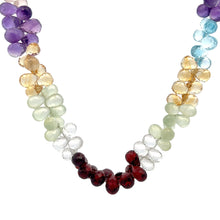 Natural Rose Quartz Sky Blue Topaz Citrine Prehnite Amethyst White Topaz Garnet Gemstone Necklace