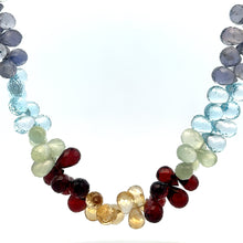 Natural Swiss Blue Topaz Citrine Prehnite Iolite White Topaz Garnet Peridot Gemstone Necklace