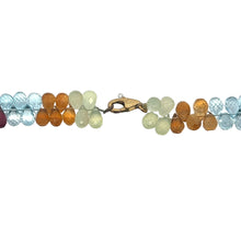 Natural Prehnite Citrine Swiss Blue Topaz Rhodolite Rose Quartz Iolite Gemstone Necklace