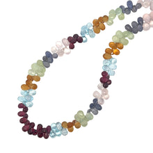 Natural Prehnite Citrine Swiss Blue Topaz Rhodolite Rose Quartz Iolite Gemstone Necklace