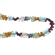 Natural Prehnite Citrine Swiss Blue Topaz Rhodolite Rose Quartz Iolite Gemstone Necklace