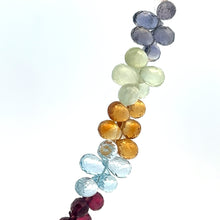 Natural Prehnite Citrine Swiss Blue Topaz Rhodolite Rose Quartz Iolite Gemstone Necklace