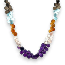 Natural Rose Quartz Smoky Quartz Sky Blue Topaz Citrine Amethyst Gemstone Semi Necklace