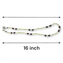 Natural Peridot Ball & Garnet Pearl Smooth Handmade Gemstone Necklace