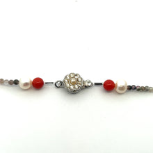 Natural Multi Tourmaline with Pearl Garnet Coral Color Gemstone Necklace