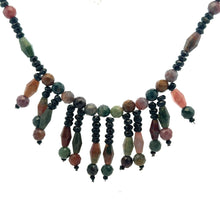 Natural Jasper & Tourmaline Rondelle Facet Beads Semiprecious Necklace