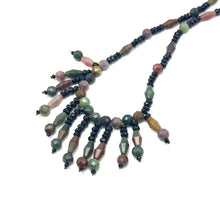 Natural Jasper & Tourmaline Rondelle Facet Beads Semiprecious Necklace