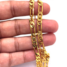 Gold Plated Chain Figaro Unique Fashion Necklace Jewelry
