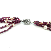Natural Garnet & Pearl Gemstone Handmade Necklace