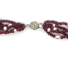 Natural Garnet Ball & Fresh Water Pearl Gemstone Necklace Jewelry