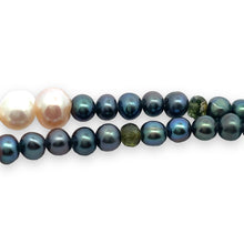 Natural Pink Green Tourmaline Peridot Pearl Multi Color Necklace