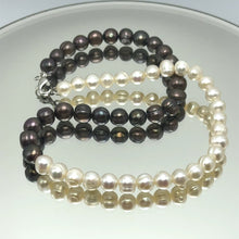 Pearl Modern Style White and Dark Brown Necklace