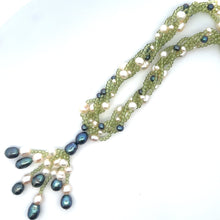 Natural Peridot Ball With Smooth Pearl Necklace Jewelry