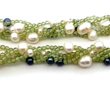 Natural Peridot Plain Ball & Pearl Gemstone Handmade Necklace