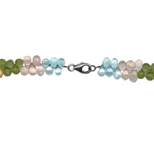 Natural Swiss Blue Topaz Rose Quartz Peridot Citrine Amethyst Gemstone Semi Necklace