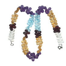 Natural White Topaz Garnet Citrine Swiss Blue Topaz Amethyst Gemstone Semi Necklace