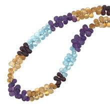 Natural White Topaz Garnet Citrine Swiss Blue Topaz Amethyst Gemstone Semi Necklace