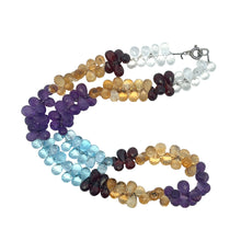 Natural White Topaz Garnet Citrine Swiss Blue Topaz Amethyst Gemstone Semi Necklace