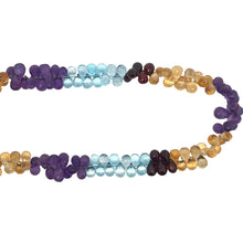 Natural White Topaz Garnet Citrine Swiss Blue Topaz Amethyst Gemstone Semi Necklace