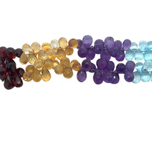 Natural White Topaz Garnet Citrine Swiss Blue Topaz Amethyst Gemstone Semi Necklace