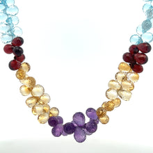 Natural White Topaz Garnet Citrine Swiss Blue Topaz Amethyst Gemstone Semi Necklace