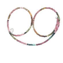 Natural Multi Tourmaline Plain Rondelle Gemstone Necklace Jewelry