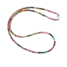 Natural Multi Tourmaline Plain Rondelle Gemstone Necklace Jewelry