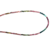 Natural Multi Tourmaline Rondelle Plain Bead Gemstone Necklace Jewelry