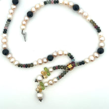 Natural Multi Tourmaline Pearl Citrine Peridot Multi Color Necklace Jewelry