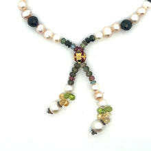 Natural Multi Tourmaline Pearl Citrine Peridot Multi Color Necklace Jewelry