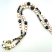 Natural Multi Tourmaline Pearl Citrine Peridot Multi Color Necklace Jewelry