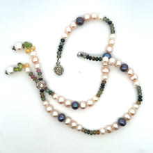 Natural Multi Tourmaline Pearl Peridot Citrine Handmade Necklace