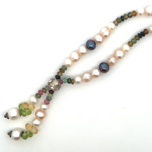 Natural Multi Tourmaline Pearl Peridot Citrine Handmade Necklace
