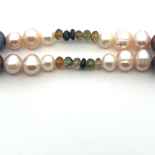 Natural Multi Tourmaline Pearl Peridot Citrine Handmade Necklace