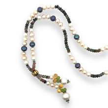 Natural Multi Tourmaline Pearl Citrine Peridot Birth Necklace Jewelry