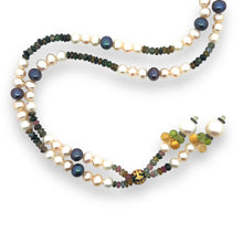 Natural Multi Tourmaline Pearl Citrine Peridot Birth Necklace Jewelry