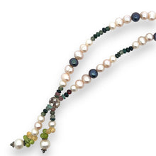 Natural Multi Tourmaline Pearl Peridot Citrine Semiprecious Necklace
