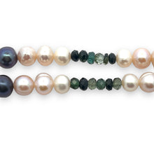 Natural Multi Tourmaline Pearl Peridot Citrine Semiprecious Necklace