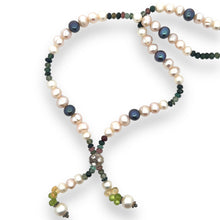 Natural Multi Tourmaline Pearl Peridot Citrine Semiprecious Necklace