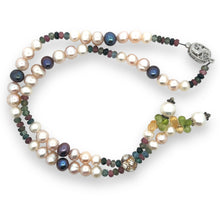Natural Multi Tourmaline Pearl Citrine Peridot Beads Gemstone Necklace